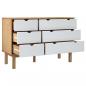 Preview: Schubladenschrank OTTA Braun & Weiß 111x43x73,5 cm Massivholz