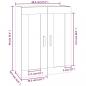 Preview: Wandschrank Schwarz 69,5x32,5x90 cm Holzwerkstoff