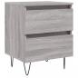 Preview: ARDEBO.de - Nachttisch Grau Sonoma 40x35x50 cm Holzwerkstoff