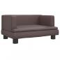 Preview: Hundebett Braun 60x40x30 cm Kunstleder
