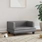 Preview: ARDEBO.de - Hundebett Grau 60x40x30 cm Kunstleder