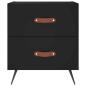 Preview: Nachttische 2 Stk. Schwarz 40x35x47,5 cm Holzwerkstoff