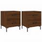 Preview: Nachttische 2Stk. Braun Eichen-Optik 40x35x47,5cm Holzwerkstoff