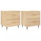 Preview: Nachttische 2 Stk. Sonoma-Eiche 40x35x47,5 cm Holzwerkstoff