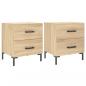 Preview: Nachttische 2 Stk. Sonoma-Eiche 40x35x47,5 cm Holzwerkstoff