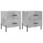 Preview: Nachttische 2 Stk. Betongrau 40x35x47,5 cm Holzwerkstoff