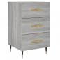 Preview: Nachttisch Grau Sonoma 40x40x66 cm Holzwerkstoff