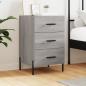 Preview: ARDEBO.de - Nachttisch Grau Sonoma 40x40x66 cm Holzwerkstoff