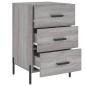 Preview: Nachttisch Grau Sonoma 40x40x66 cm Holzwerkstoff