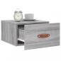 Preview: Wand-Nachttisch Grau Sonoma 35x35x20 cm