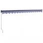 Preview: Markise Einziehbar Blau und Weiß 4x3 m Stoff und Aluminium