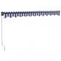 Preview: Markise Einziehbar Blau und Weiß 3,5x2,5 m Stoff und Aluminium