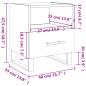 Preview: Nachttisch Betongrau 40x35x47,5 cm Holzwerkstoff