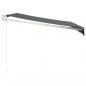 Preview: Markise Einziehbar Anthrazit 3,5x2,5 m Stoff und Aluminium