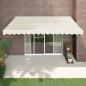 Preview: ARDEBO.de - Markise Einziehbar Creme 4,5x3 m Stoff und Aluminium