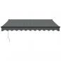 Preview: Markise Einziehbar Anthrazit 3,5x2,5 m Stoff und Aluminium