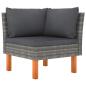 Preview: 9-tlg. Garten-Lounge-Set Poly Rattan und Eukalyptusholz Grau