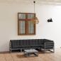 Preview: ARDEBO.de - 6-tlg. Garten-Lounge-Set mit Kissen Kiefer Massivholz