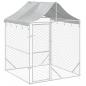 Preview: Outdoor-Hundezwinger mit Dach Silber 2x2x2,5 m Verzinkter Stahl