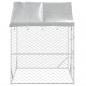 Preview: Outdoor-Hundezwinger mit Dach Silber 2x2x2,5 m Verzinkter Stahl