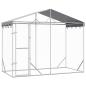 Preview: Outdoor-Hundezwinger mit Dach Silber 3x1,5x2,5m Stahl Verzinkt