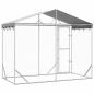 Preview: Outdoor-Hundezwinger mit Dach Silber 3x1,5x2,5m Stahl Verzinkt