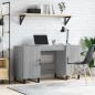 Preview: ARDEBO.de - Schreibtisch Grau Sonoma 140x50x75 cm Holzwerkstoff