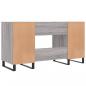 Preview: Schreibtisch Grau Sonoma 140x50x75 cm Holzwerkstoff