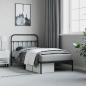 Preview: Bettgestell mit Kopfteil Metall Schwarz 100x190 cm