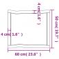 Preview: Tischplatte 60x50x(2-6) cm Massivholz Behandelt Baumkante