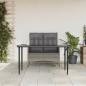 Preview: ARDEBO.de - 2-tlg. Garten-Essgruppe mit Kissen Grau Poly Rattan