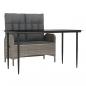 Preview: 2-tlg. Garten-Essgruppe mit Kissen Grau Poly Rattan