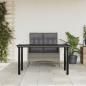 Preview: ARDEBO.de - 2-tlg. Garten-Essgruppe mit Kissen Grau Poly Rattan