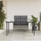 Preview: ARDEBO.de - 2-tlg. Garten-Essgruppe mit Kissen Grau Poly Rattan