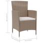 Preview: ARDEBO.de - Gartenstühle mit Kissen 4 Stk. Poly Rattan Beige