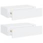 Preview: Wandregale mit Schubladen 2 Stk. Weiß 40x23,5x10 cm MDF