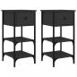 Preview: Nachttische 2 Stk. Schwarz 34x36x70 cm Holzwerkstoff