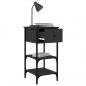 Preview: Nachttische 2 Stk. Schwarz 34x36x70 cm Holzwerkstoff