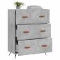 Preview: Kommode Betongrau 69,5x34x90 cm Holzwerkstoff