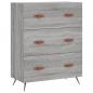 Preview: Kommode Grau Sonoma 69,5x34x90 cm Holzwerkstoff