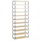Preview: Schuhschrank Creme 60x30x166 cm Stoff