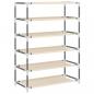 Preview: Schuhschrank Creme 60x28x90 cm Stoff
