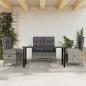 Preview: ARDEBO.de - 4-tlg. Garten-Essgruppe mit Kissen Grau Poly Rattan