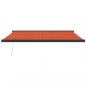 Preview: Markise Einziehbar Orange und Braun 4x3 m Stoff und Aluminium