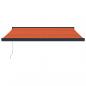 Preview: Markise Einziehbar Orange und Braun 3x2,5 m Stoff und Aluminium