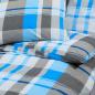 Preview: Bettwäsche-Set Blau und Grau 200x200 cm Baumwolle