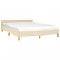 Preview: Bettgestell mit Kopfteil Creme 140x190 cm Stoff