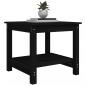 Preview: Couchtisch Schwarz 50x50x45 cm Massivholz Kiefer