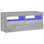 Preview: TV-Schrank mit LED-Leuchten Grau Sonoma 90x35x40 cm