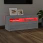 Preview: TV-Schrank mit LED-Leuchten Grau Sonoma 90x35x40 cm